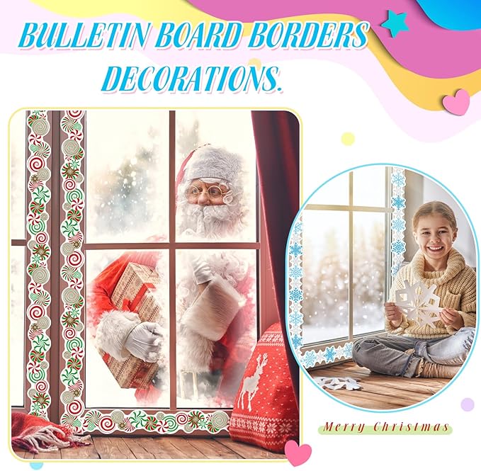 Geyee 12 Rolls 394 ft Holiday Bulletin Board Borders Seasonal Bulletin Board Decorations Easter Summer Trim for School Classroom Wall Decor