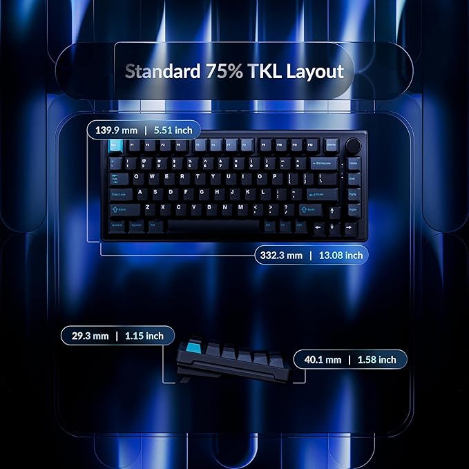 Keychron J2 HE TMR Wired Gaming Keyboard Volume Knob, 8000Hz Rapid Trigger Launcher Web with RGB Hot-Swappable Ultra-Fast Lime Magnetic Switch, Non-Shine-Through PBT for Mac Windows Linux - 75% Layout
