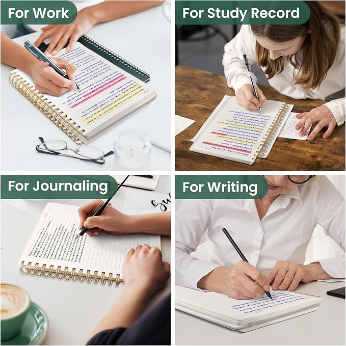Spiral Notebook for Work Thick Hardcover Lined Journal for Note Taking | Butterfly 300 Pages (7.1"x10") B5 College Ruled Journal for Women & Writing, Fit for Office Home School Supplies