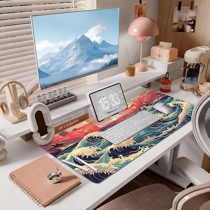 Mouse Pad Gaming - Desk Mat for Keyboard and Mouse - Large Mouse Pads for Desk, Gaming Mousepad with Non-Slip Base, Desks Pad (31.5" X 11.8") for Game, Office and Home
