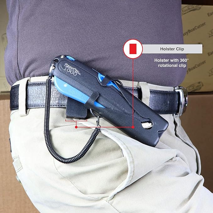 EasyCut 1000 Safe Retractable Box Cutting Utility Knife, Blue, 09780