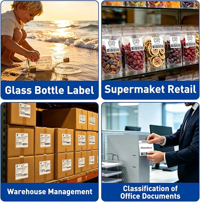ESSENTIAL 4" x 4" White Direct Thermal Labels for Barcodes, Address | Permanent Adhesive, Shipping Labels, Compatible with Zebra, Rollo and Other Desktop Printers, 350 Labels of Roll, 8 Rolls