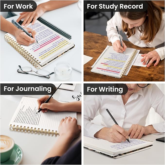 Spiral Notebook for Work Thick Hardcover Lined Journal for Note Taking | Mushroom 300 Pages (7.1"x10") B5 College Ruled Journal for Women & Writing, Fit for Office Home School Supplies