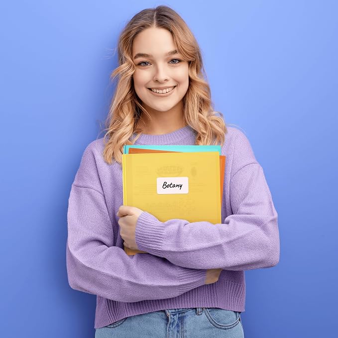 Dunwell Pastel 2-Pocket 3-Prong Folders, Plastic, 6 Pack, Labels | Aesthetic Color-Coded School Folders, Durable Plastic, Back to School Supplies