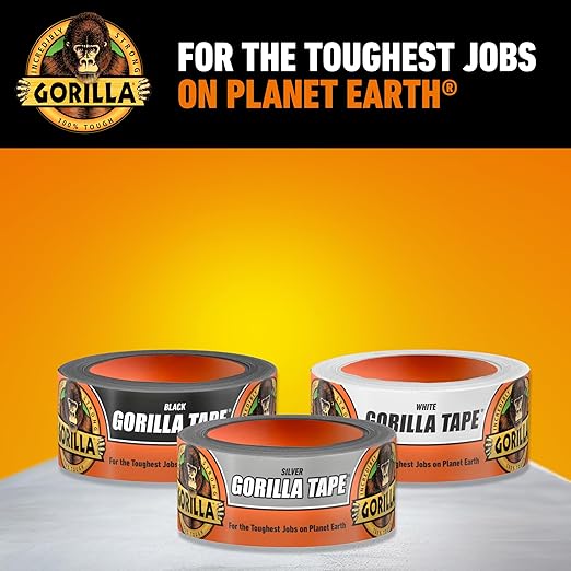 Gorilla Tape, 1.88 in x 10 yd, Silver (Pack of 1) - Duct, Utility, Triple Layer Strength, Indoor & Outdoor, Weather Resistant Shell