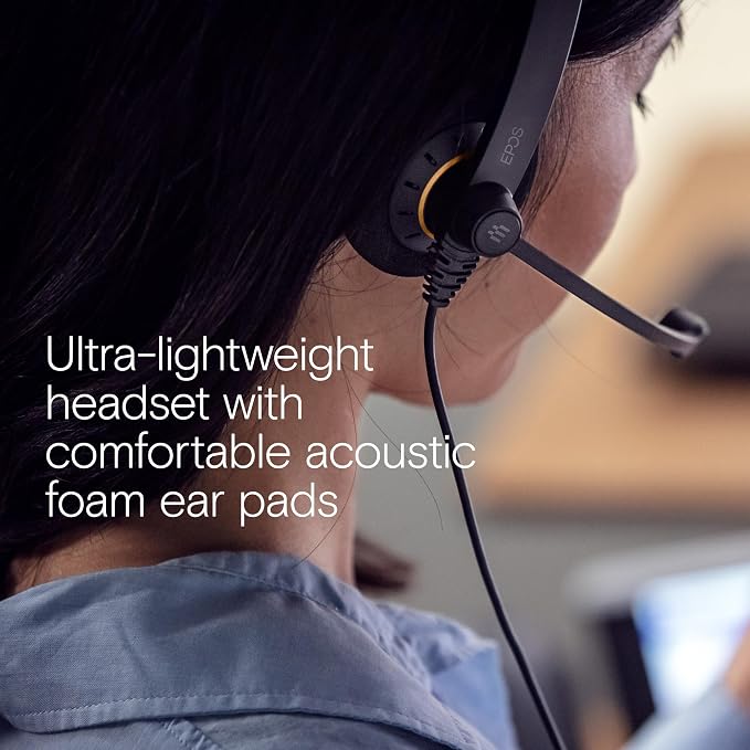 EPOS Sennheiser Consumer Audio SC 60 USB ML (504547) - Double-Sided Business Headset | For Skype for Business | with HD Sound, Noise-Cancelling Microphone, & USB Connector (Black)