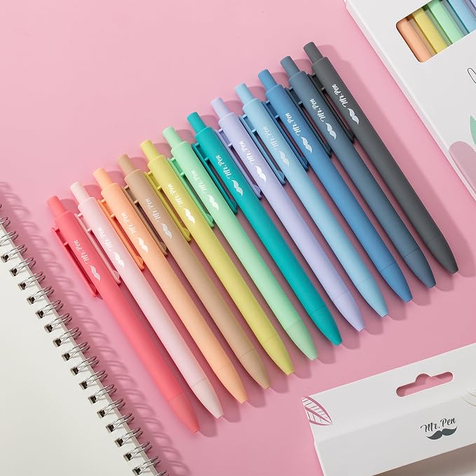 Mr. Pen- Retractable Gel Pens, 24 Pack, Fast Dry, Gel Pens Fine Point 0.7mm, Retractable Pens, Cute Pens