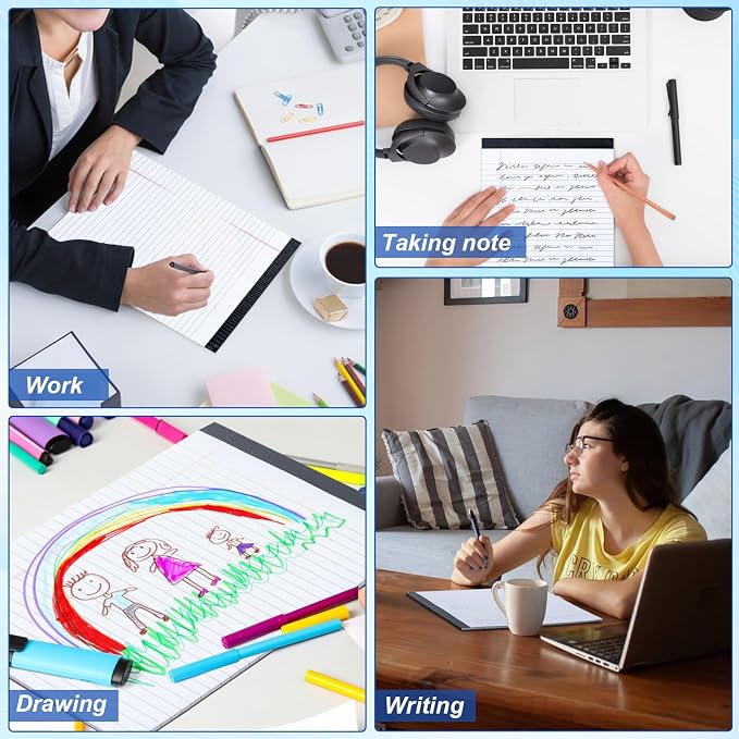 3 Pack Legal Pads,8.5" x 11"Note Pad,Wide Ruled Pad,30 Sheets Per(White) | Office Supplies,Micro Perforated Lined Note Writing Pads,Double-Side Printed Legal Note Pad for School,Home,Office,Business