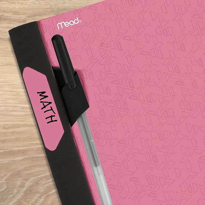 Five Star Advance Spiral Notebook + Study App, 5 Subject, 8.5" x 11" College Ruled Paper, 200 Sheets, Spiral Guard, Movable Tabbed Dividers, Prom Pink (820013R)
