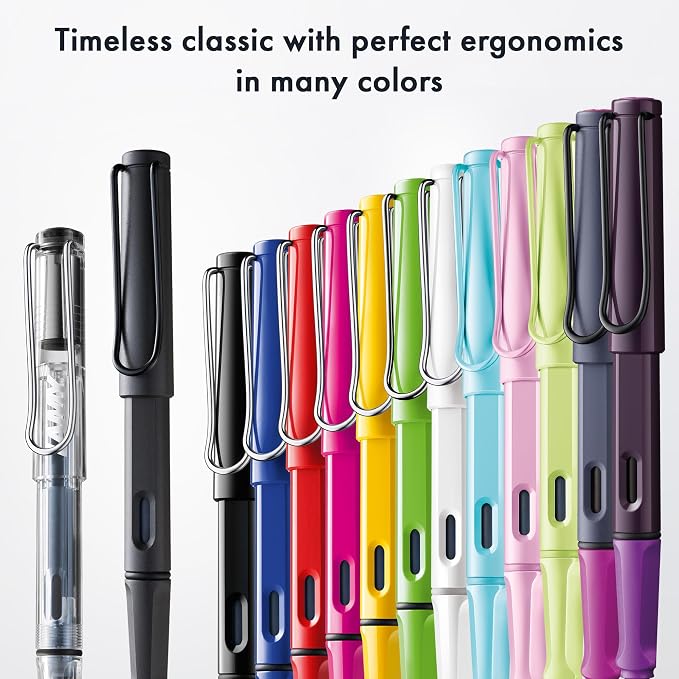 LAMY safari pink cliff - Fountain Pen with ergonomic grip & polished steel nib in size EF - ideal for any Writing & Calligraphy - including LAMY T 10 blue cartridge - Right-Handed | Lamy Fountain pen with ergonomic grip - robust ASA plastic - incl. LAM...