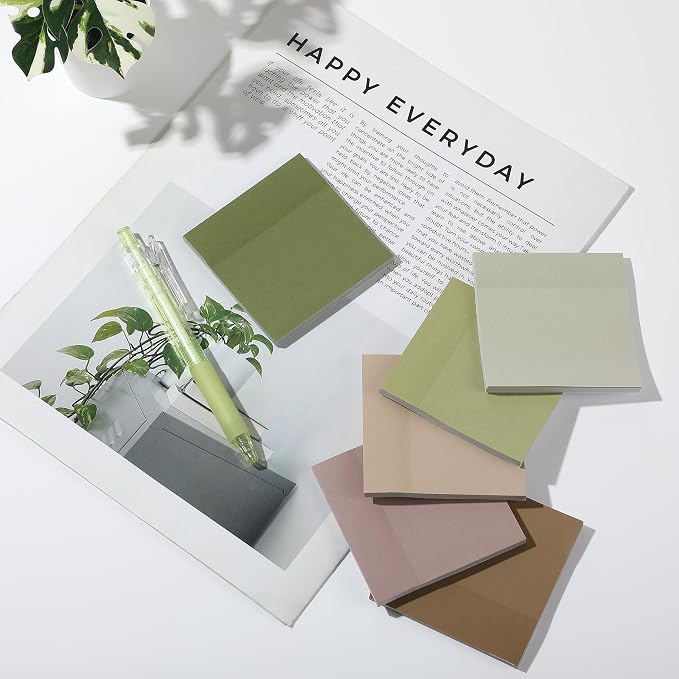 Mr. Pen- Sticky Notes, 3”x3”, 12 Pads, 600 Sheets, Dark and Earthy Colors | Sticky Notes Bulk, Self-Stick Note Pads, Perfect for Office, School, Home, Study & Organization