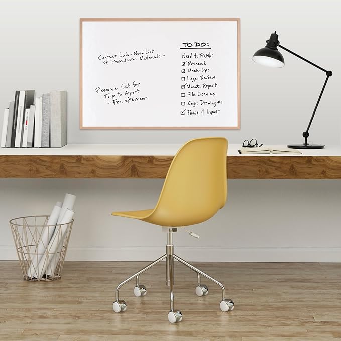 Quartet Whiteboard, 17" x 23" Dry Erase Board, White Board, Oak Finish Frame (35-380372Q)