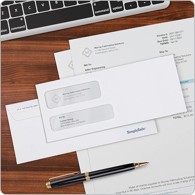 Columbian #9 Security Envelopes, 500/Box, Double Window, 3-7/8" x 8-7/8", Release & Seal Self Seal, SimplySafe Tamper Evident, White (COLO183) (Pack of 5)