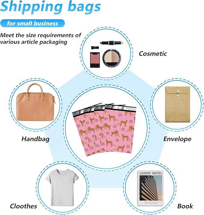 100 Pcs 10x13 Inch Poly Mailer, Waterproof & Tear-Resistant Shipping Bags with Self-Seal, Animal Printed Packaging for Small Business