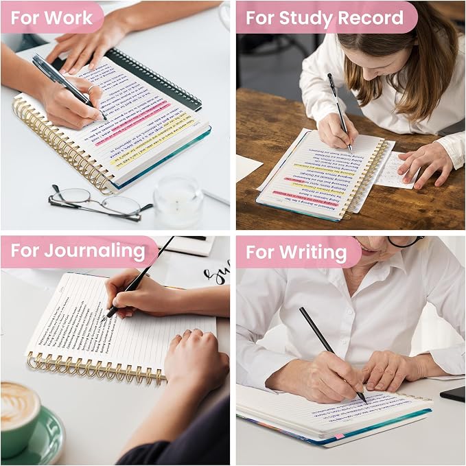 Spiral Notebook for Work Thick Hardcover Lined Journal for Note Taking | Coral Garden 300 Pages (7.1"x10") B5 College Ruled Journal for Women & Writing, Fit for Office Home School Supplies