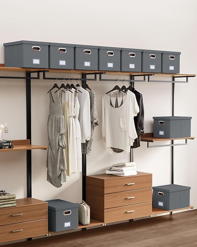 File Organizer, File Box, File Cabinet for Letter File Folder Storage, Hanging File Organizer for Office/Decor/Home,Document Organizer, 1 Pack,Dark-Gray-Box Only