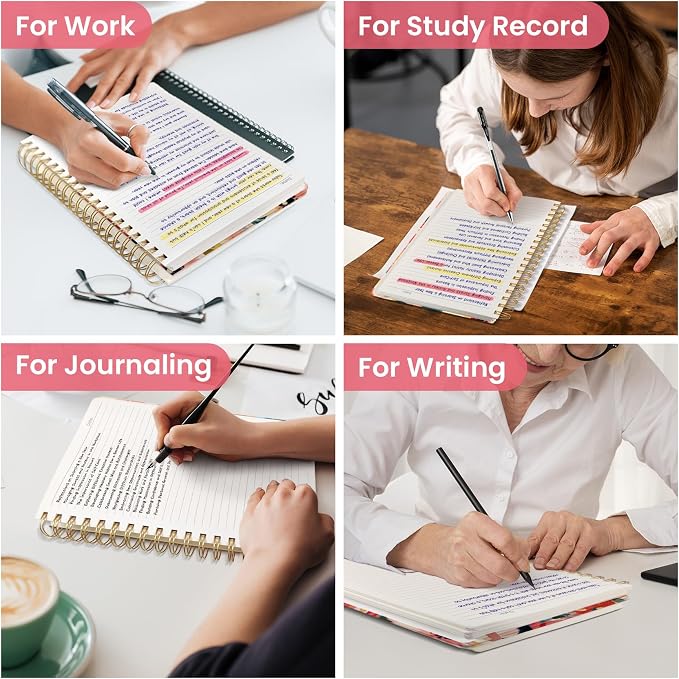 Spiral Notebook for Work Thick Hardcover Lined Journal for Note Taking | Pastel Garden 300 Pages (7.1"x10") B5 College Ruled Journal for Women & Writing, Fit for Office Home School Supplies