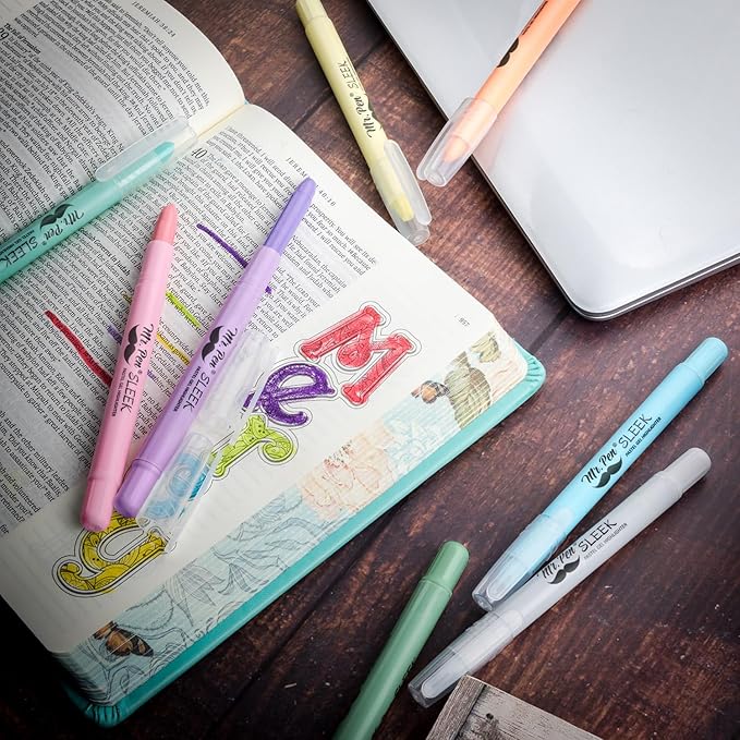 Mr. Pen- No Bleed Gel Highlighters, Assorted Colors, 8 Pack | Bible Highlighters and Pens No Bleed, Bible Markers for Study, Journaling, School Supplies and Accessories