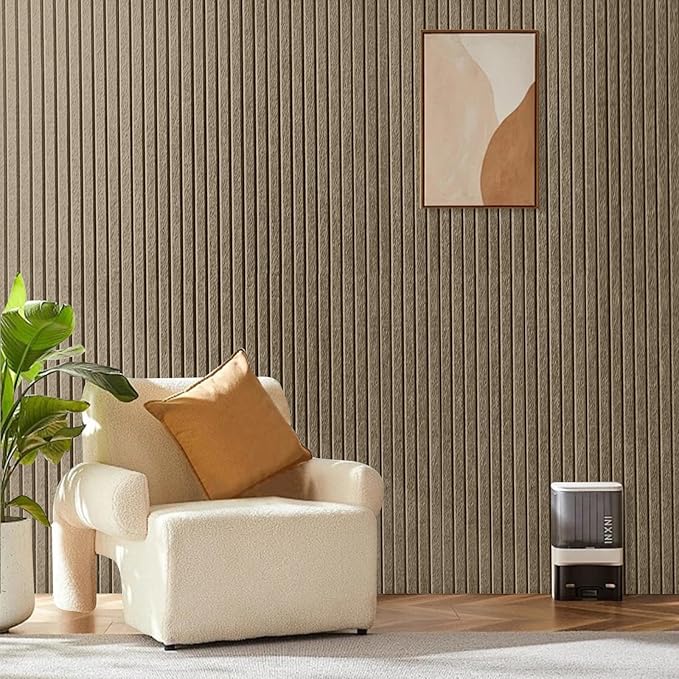 Large Felt Bulletin Board 48" x 24", Light Brown | 8 Pack Felt Tiles, 40 Adhesive Tabs, Cork Board Alternative for Walls, Push Pin Board for Home Office Decor