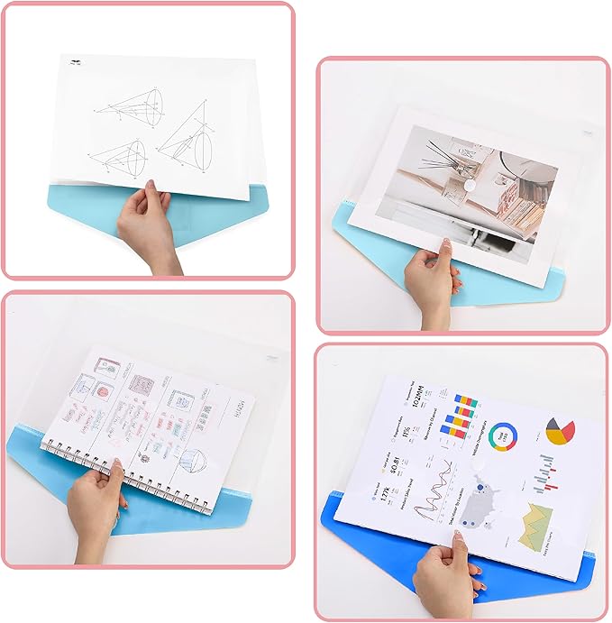 Mr. Pen- Clear Plastic Envelopes, 10 Pack, A4, Letter Size, Colorful, Clear Folders for Documents Plastic Envelopes for Documents