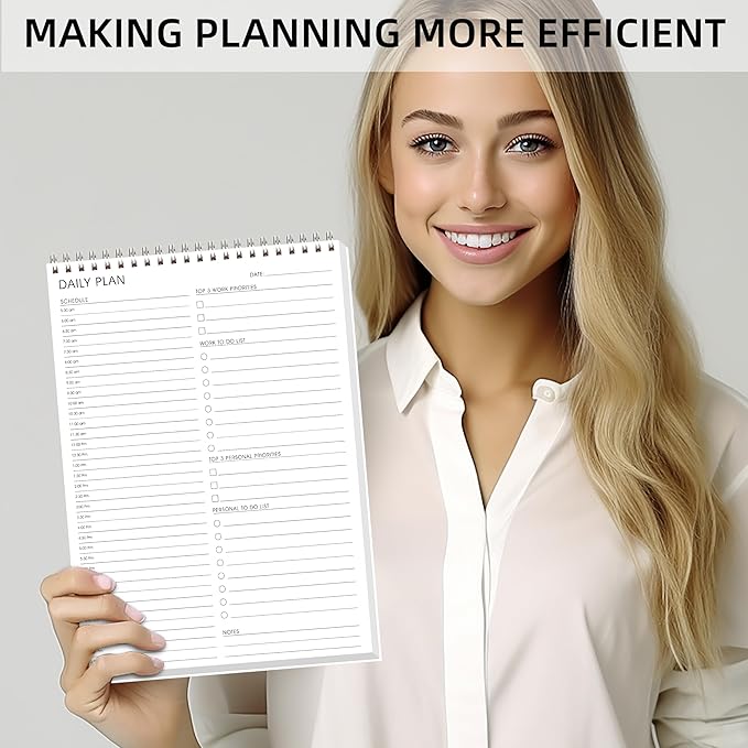 Hourly Schedules 3 Pack - To Do List Notepad 3 Pack, B5(6.5" x 9.8"), Daily Planner for Organizing, Suitable for School&Office&Home, PVC cover