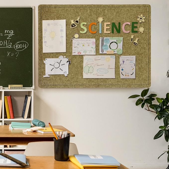 Felt Bulletin Board 48x36 inches, Decorative Pin Board for Home & Office | Cork Board Alternative for Wall with Push Pins, Display Mood Board for Photos, Notes & Reminders