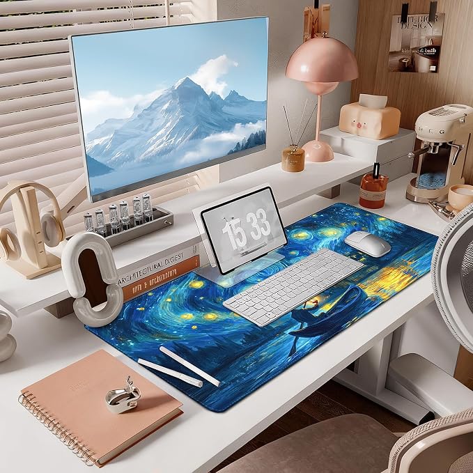 Mouse Pad Gaming - Desk Mat for Keyboard and Mouse - Large Mouse Pad for Desk, Mousepad (35.4" X 15.7") with Non-Slip Base, Desks Pad Mat Office and Home