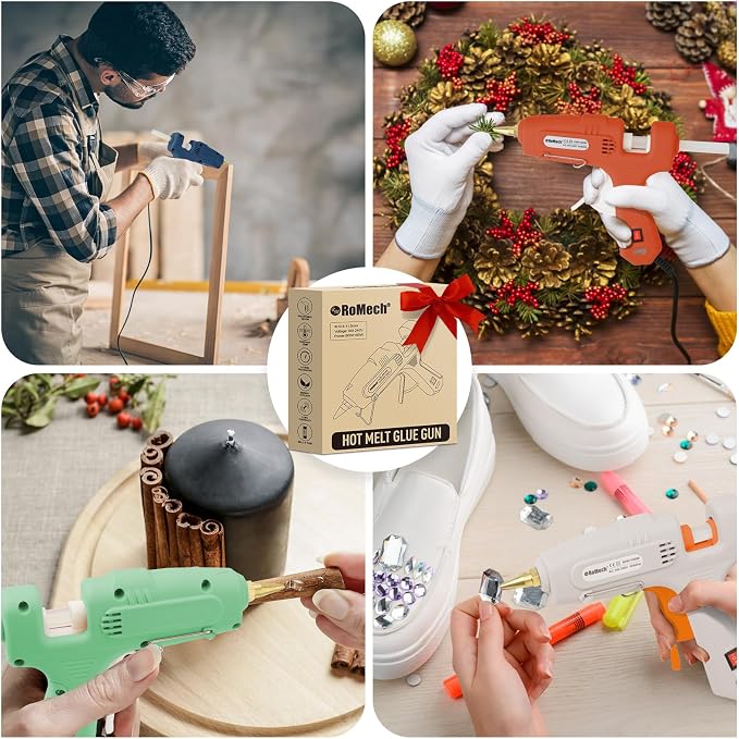 60/100W Dual Temp Hot Glue Gun and Sticks Set, Full Size with Case | Built-in Safety Fuse, Dual Temperature Settings, Quick Heat Up, Drip Free Copper Nozzle, Ergonomic Grip, Crafting & DIY Use