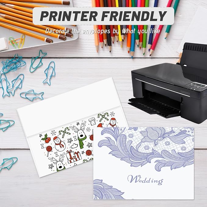 5x7 Envelopes For Invitation(100, White, A7) | A7 Envelope white,100 pack 5x7 card Envelopes Self Seal,for weddings, greeting cards,baby shower,photos,birthday