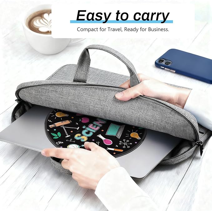 Gctriki Science Teacher Mouse Pad, Small Mouse Pads for Desk Decor, 8.6 in | Non-Slip, Stitched Edge, Round Mouse Mat for Computer Laptop, Cute Office Desk Accessories Supplies Gifts for Teacher