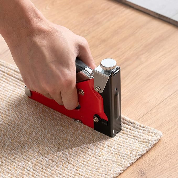 PHITRIC Upholstery Staple Gun Heavy Duty, 4 in 1 Stapler Gun with 1200 Staples, Power Finish Staplers, Manual Brad Nailer Power Adjustment Furniture Stapler Gun for Wood, Carpentry, Decoration DIY
