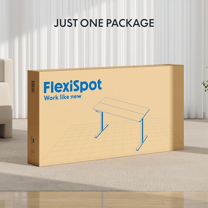FLEXISPOT 40x24 Inch Electric Height Adjustable Standing Desk for Home & Office, Splice Board Desk for Computer Workstation, Study, or Creative Setup, Maple