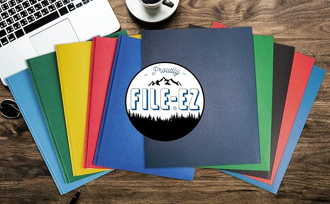 FILE-EZ Two-Pocket Folders, Green, 125-Pack, Textured Paper, Letter Size (EZ-32460)