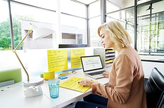 Post-it Super Sticky Big Notes, 11 in x 11 in, 1 Pad, 2X the Sticking Power, Yellow, Recyclable (BN11)