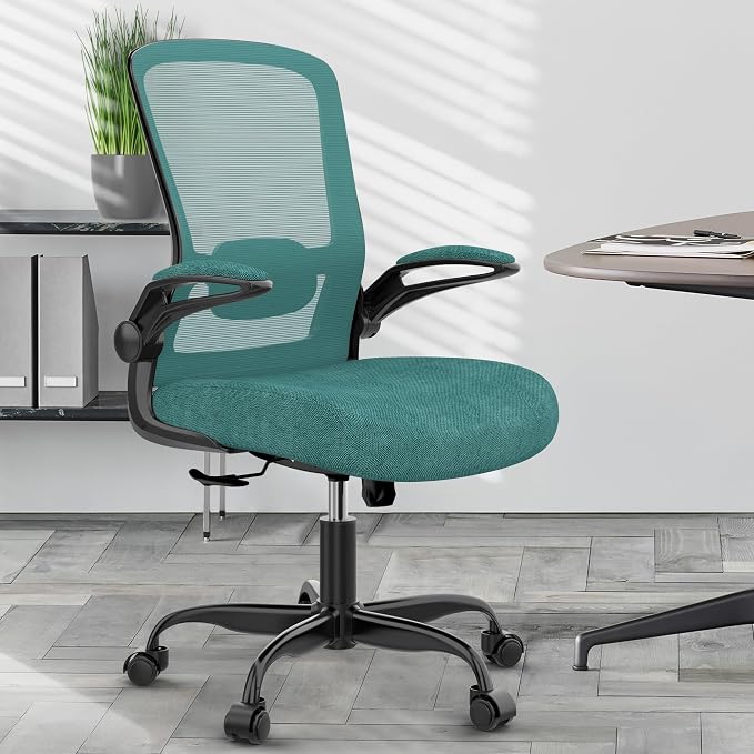 Ergonomic Office Chair w/Adjustable Lumbar, Flip Armrest, 135° Recline | Supports 300 lbs · Seat 19.48"–23.4" · Breathable mesh · 20–30 min assembly · 5-year warranty