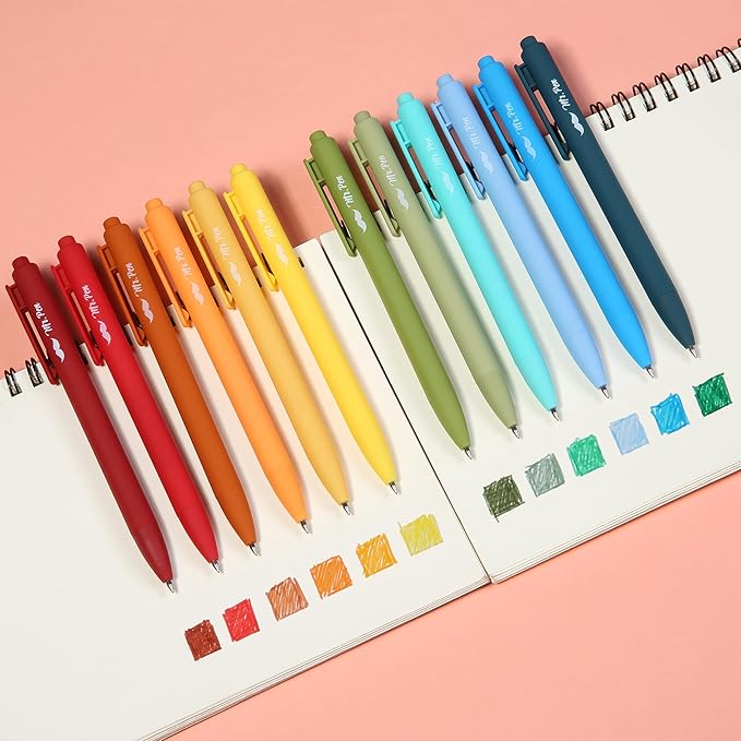 Mr. Pen- Retractable Gel Pens, 12 Pack, Winter Forest Color Inks | Fine Point 0.5mm, Fast Dry, Smooth Writing, Cute Pens for Drawing, Writing Planner and School Supplies