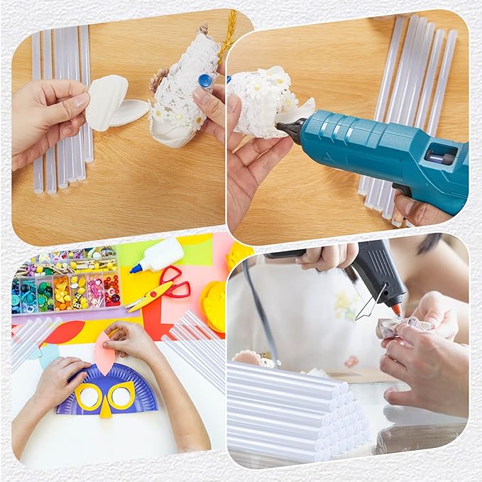 SUNFATT Hot Glue Sticks Full Size,(50 Pcs) 11.8" x 0.43" Large Hot Glue Sticks Perfect for Hot Glue Gun,Easily Create and Bond Crafts on Wood,Plastic,Glass,Flowers,Fabrics,Foam,Jewellery.
