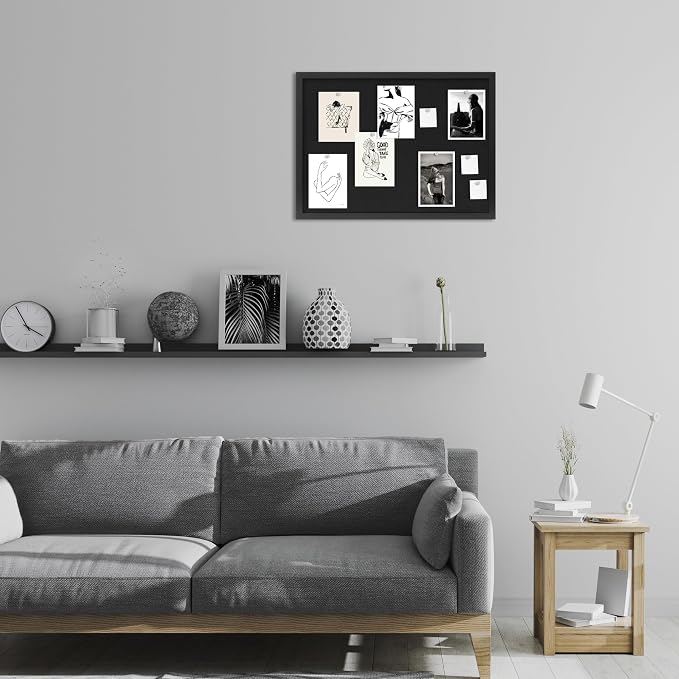 DAHAPYBOO Cork Board with Linen Black 2Pack,Bulletin Board 23"x17" | Corkboards for Office Home School Message Board or Vision Board Decoration