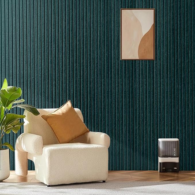 Large Felt Bulletin Board 48" x 24", Forest Green | 8 Pack Felt Tiles, 40 Adhesive Tabs, Cork Board Alternative for Walls, Push Pin Board for Home Office Decor