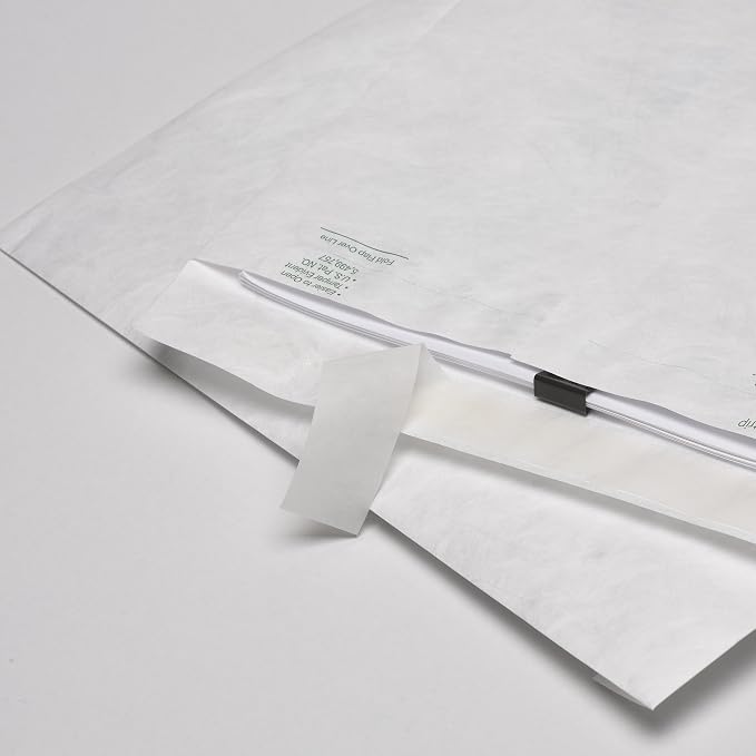 Quality Park Tyvek Envelopes,Large 10x13 Mailers,Easy-to-Open Tamper Evident Pull Strip,Rip,Puncture&Water Resistant Self Sealing Mailing Envelopes for Lightweight Shipping,White,100 Count (Pack of 5)