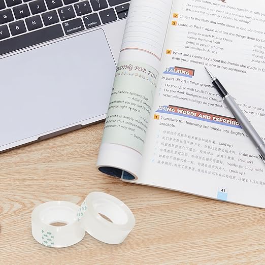 Ykimok 20 Rolls Transparent Clear Tape Refills for Dispenser, Sturdy Tape(Not Easily Tear), 0.7 Inch, 27.3 Yard, Perfect for Office, Home, School