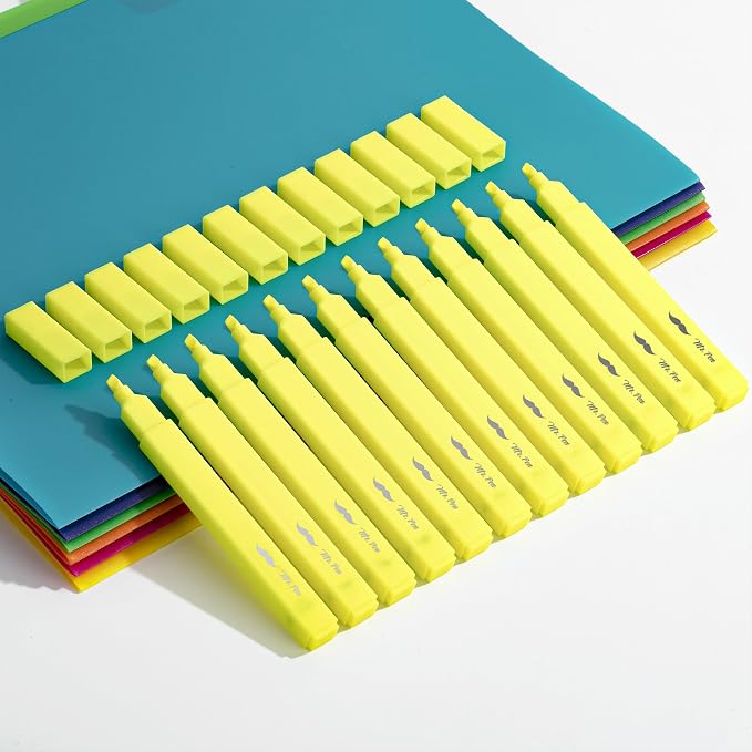 Mr. Pen- Yellow Aesthetic Bible Highlighters No Bleed Through, 12 pcs | Chisel Tip, Cute Highlighter for Journaling Supplies and School Accessories, Bible Highlighters and Pens No Bleed