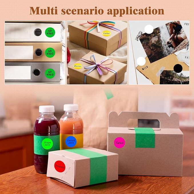 PARLAIM 1050 PCS Color Coding Labels Circle Dot Stickers,10 Color Style Colorful Coding Label Sticker for Office,Student Classroom