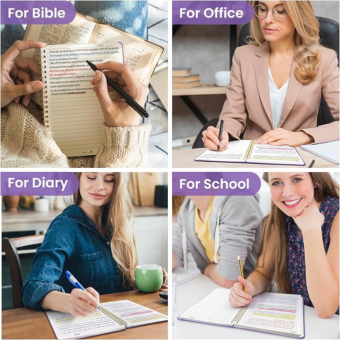 Lined Spiral Journal Notebook for Women & Men, 140 Pages, College Ruled Hardcover Notebook for Work & Note Taking, Journals for Writing, A5(5.7" x 7.9") – Amethyst Purple