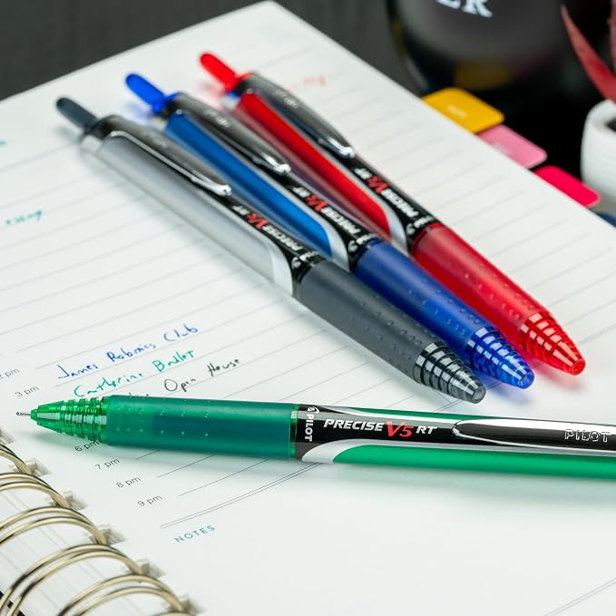 PILOT Precise V5 RT Rollerball Pens, Red, Pack of 12