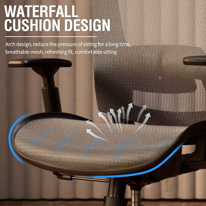 T96 Mesh Office Chair,Ergonomic Computer Desk Chair,Sturdy Task Chair- Adjustable Lumbar Support & Armrests,Tilt Function,Comfort Wide Seat,Swivel Home Office Chair