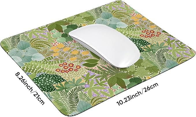 Premium Stitched Mouse Pad 10.2 x 8.3 in | Smooth, Washable Desk Mat with Non-Slip Base | Personalized Cute MousePads for Gaming,Work,Laptop, Computer, Office, Home (Botanical Bliss)