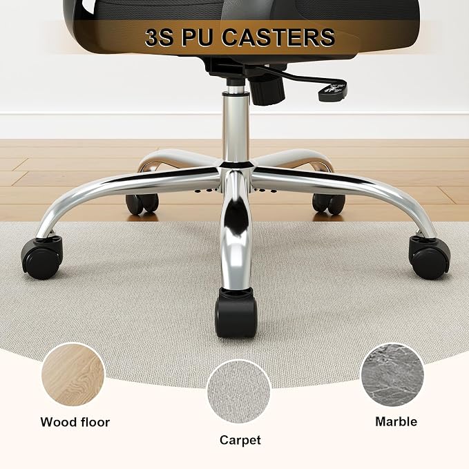 Office Chair|Ergonomic Desk Chairs 330LBS Capacity | Flip-up Armrests,Mesh Computer Chair,High Back,Comfy Work,Adjustable Lumbar Support