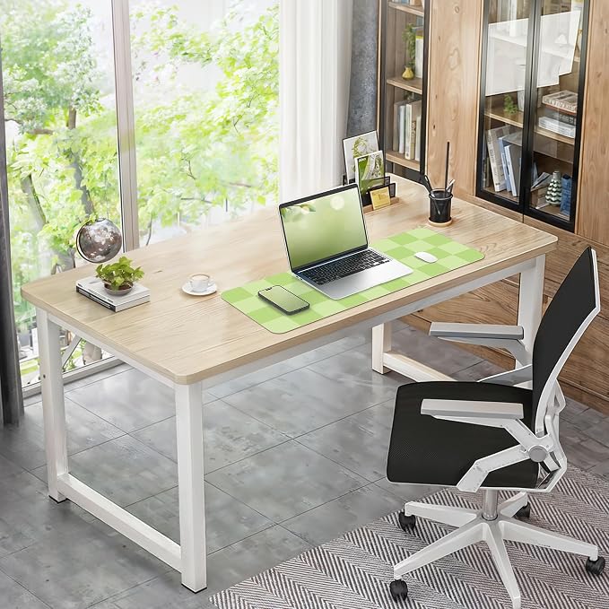 AFIING Green Checkered Desk Mat 31.5" x 12", Waterproof Desk Pad | Non-Slip Rubber Base, Easy Clean Surface, Checkered Design, Office & Home