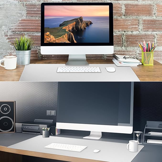 Gaming Mouse Pad,Large Mouse Pad Size 31.5x11.8 Thickness 0.12 inches,Premium-Textured Non-Slip & Waterproof Computer Mousepad with Stitched Edges for Gaming,Office & Home-80x30 Gray007